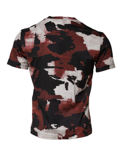 Camiseta de cuello redondo con estampado de camuflaje multicolor de Dolce &amp; Gabbana