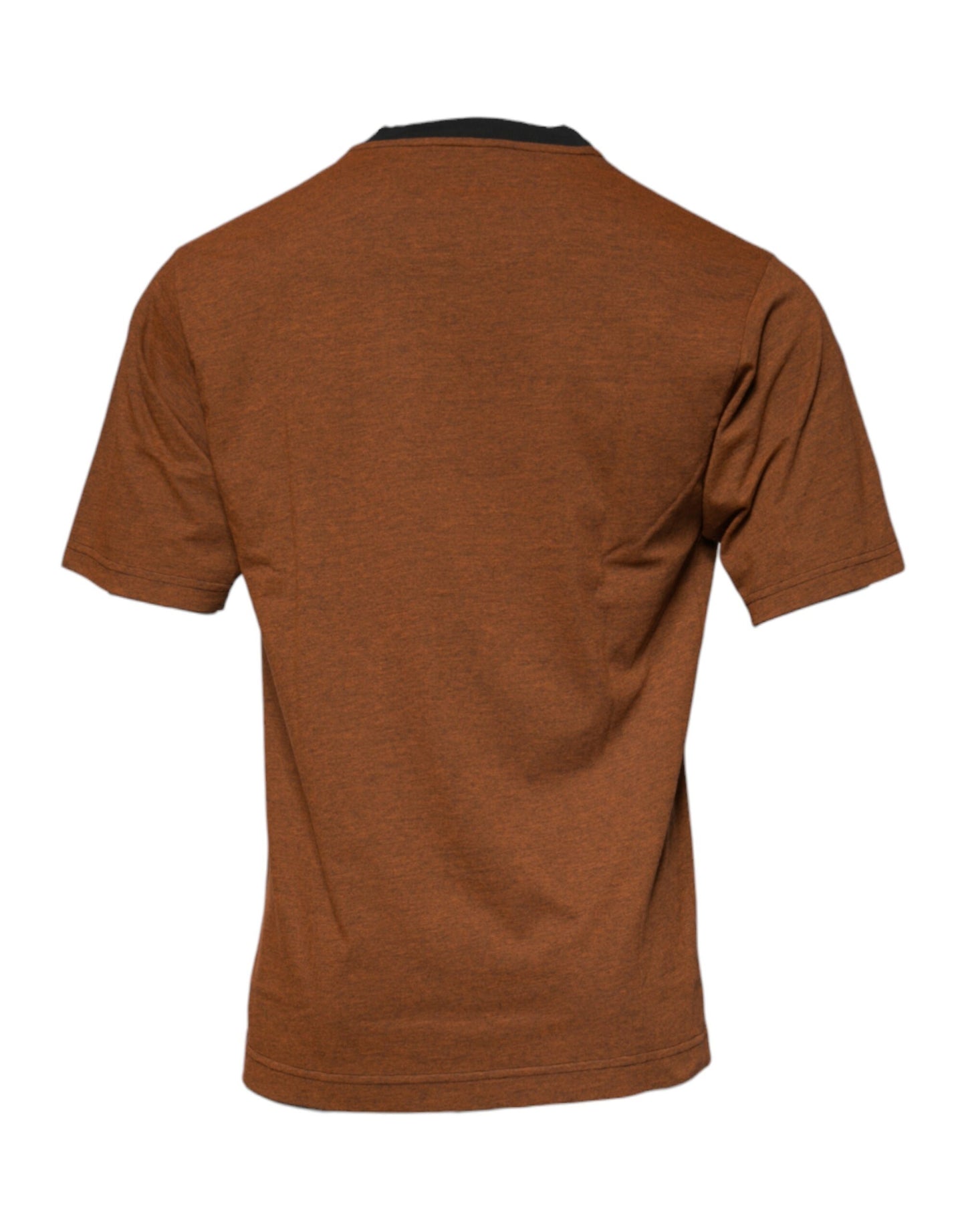 Camiseta de cuello redondo de poliéster con logotipo DG marrón de Dolce &amp; Gabbana