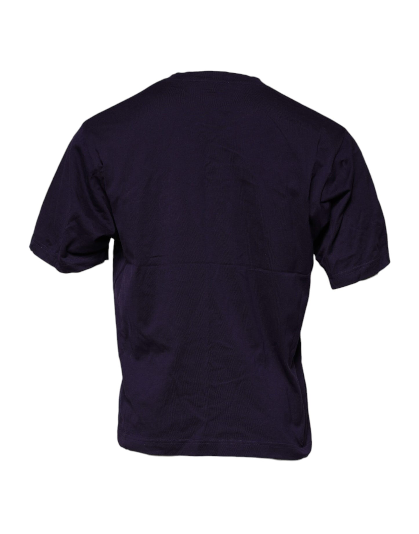Dolce &amp; Gabbana Camiseta morada de algodón con cuello redondo y logo DG