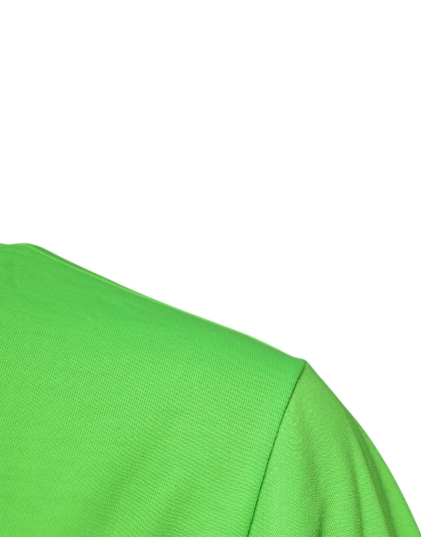 Camiseta de poliéster con cuello redondo y logotipo verde de Dolce &amp; Gabbana