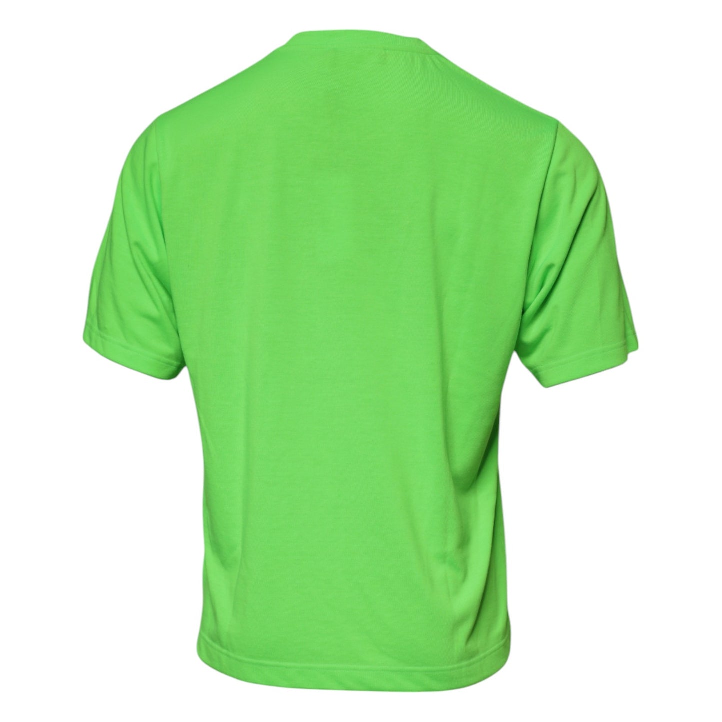Camiseta de poliéster con cuello redondo y logotipo verde de Dolce &amp; Gabbana