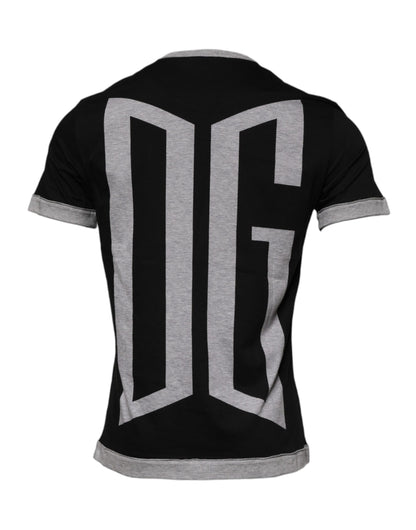 Camiseta Dolce &amp; Gabbana de algodón con cuello redondo y logotipo negro para hombre