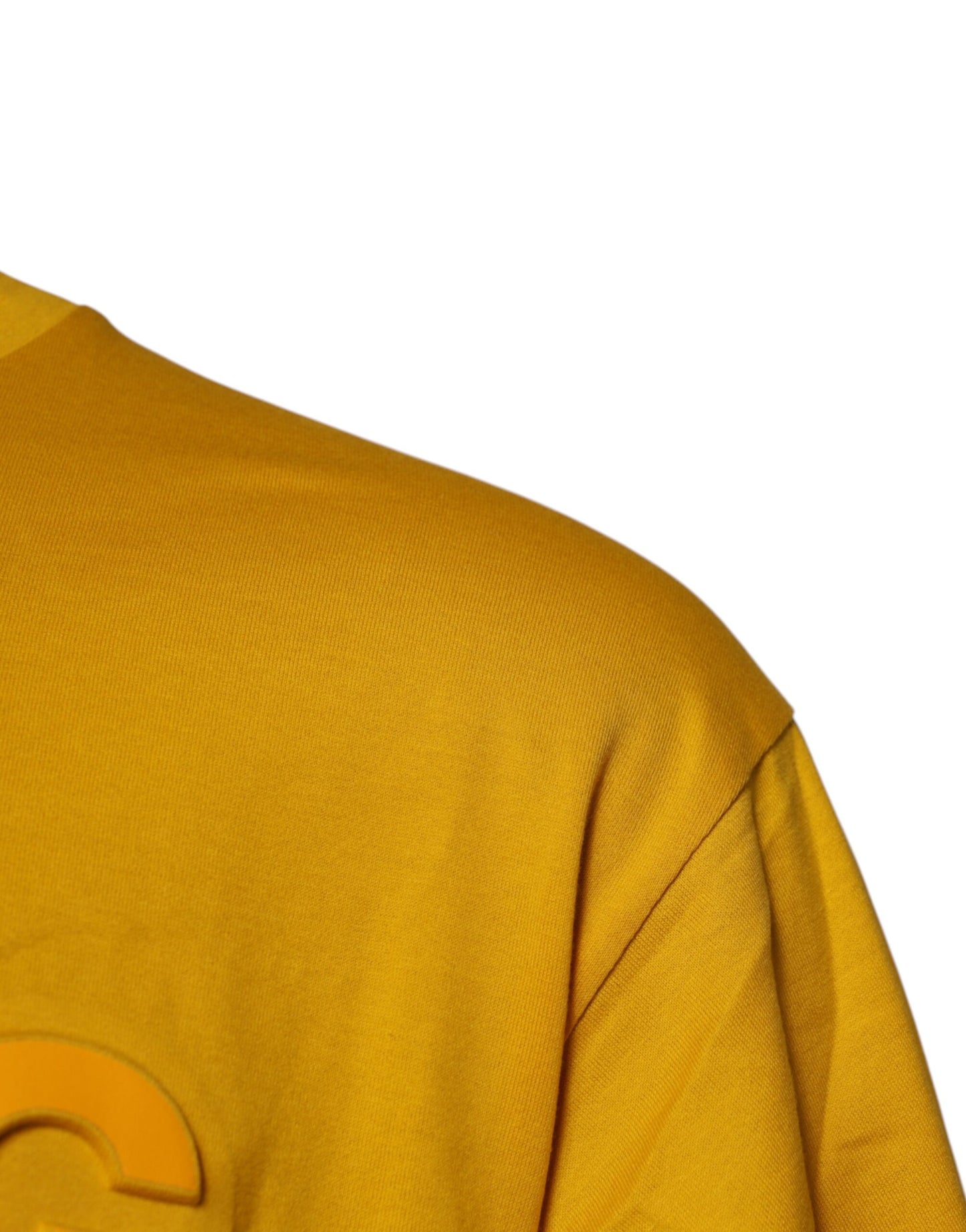 Camiseta de algodón con cuello redondo y logotipo amarillo oscuro de Dolce &amp; Gabbana para hombre