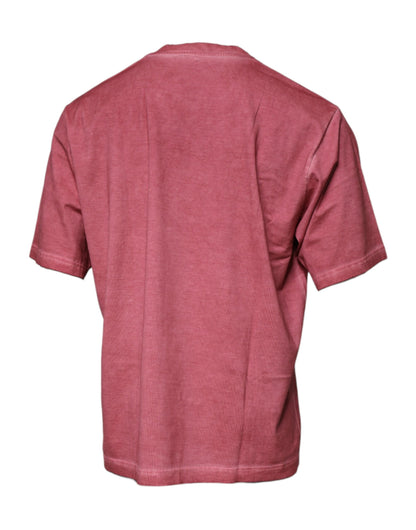 Dolce & Gabbana Pink Logo Print Cotton Crew Neck T-shirt – IT56 | XXL par Dolce & Gabbana | Disponible sur Sandy Store ByNet