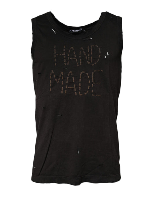 Dolce & Gabbana Black Sleeveless Round Neck Tank T-shirt – IT44 | XS par Dolce & Gabbana | Disponible sur Sandy Store ByNet