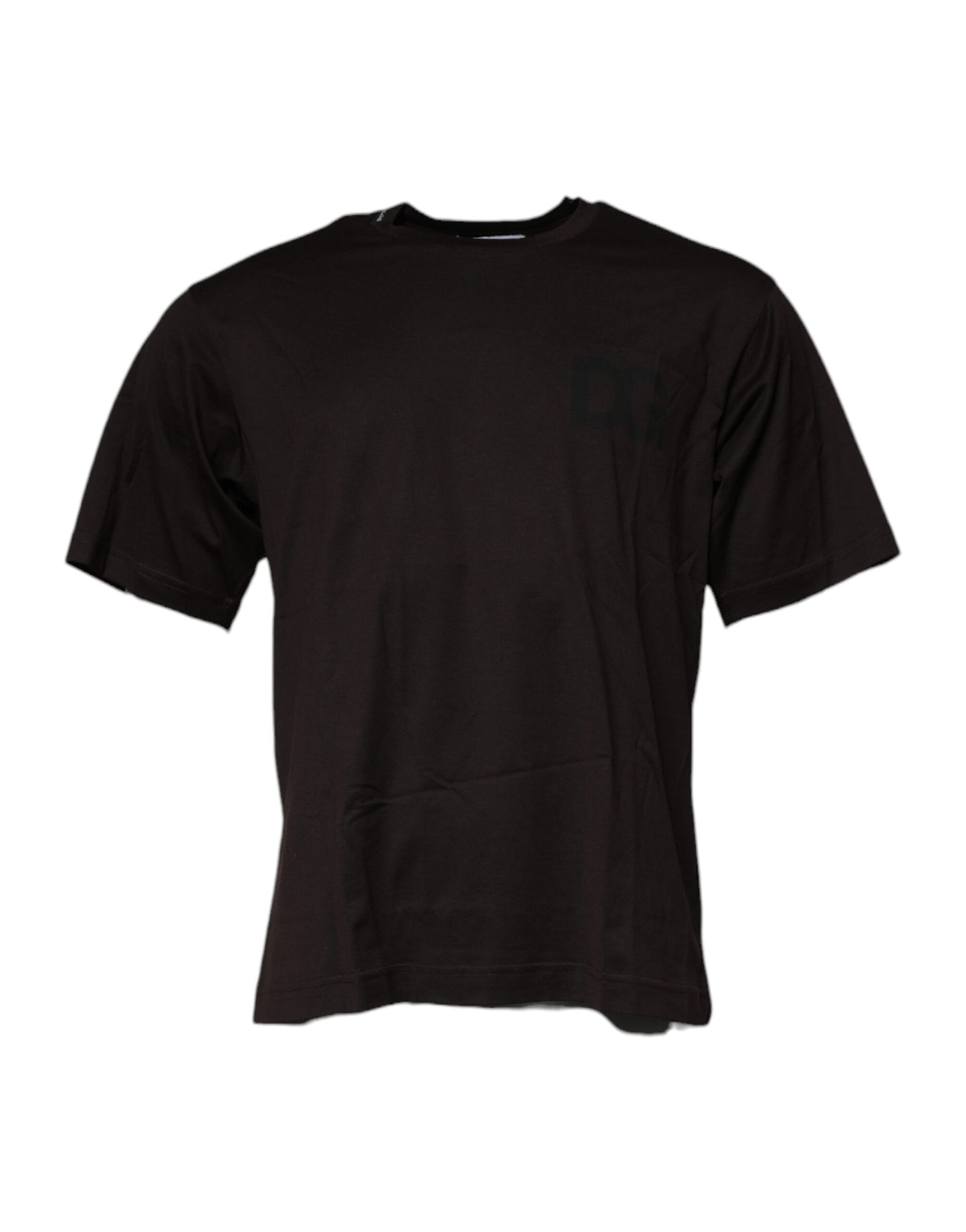 Dolce & Gabbana Dark Brown Logo Cotton Crew Neck T-shirt – IT48 | M par Dolce & Gabbana | Disponible sur Sandy Store ByNet