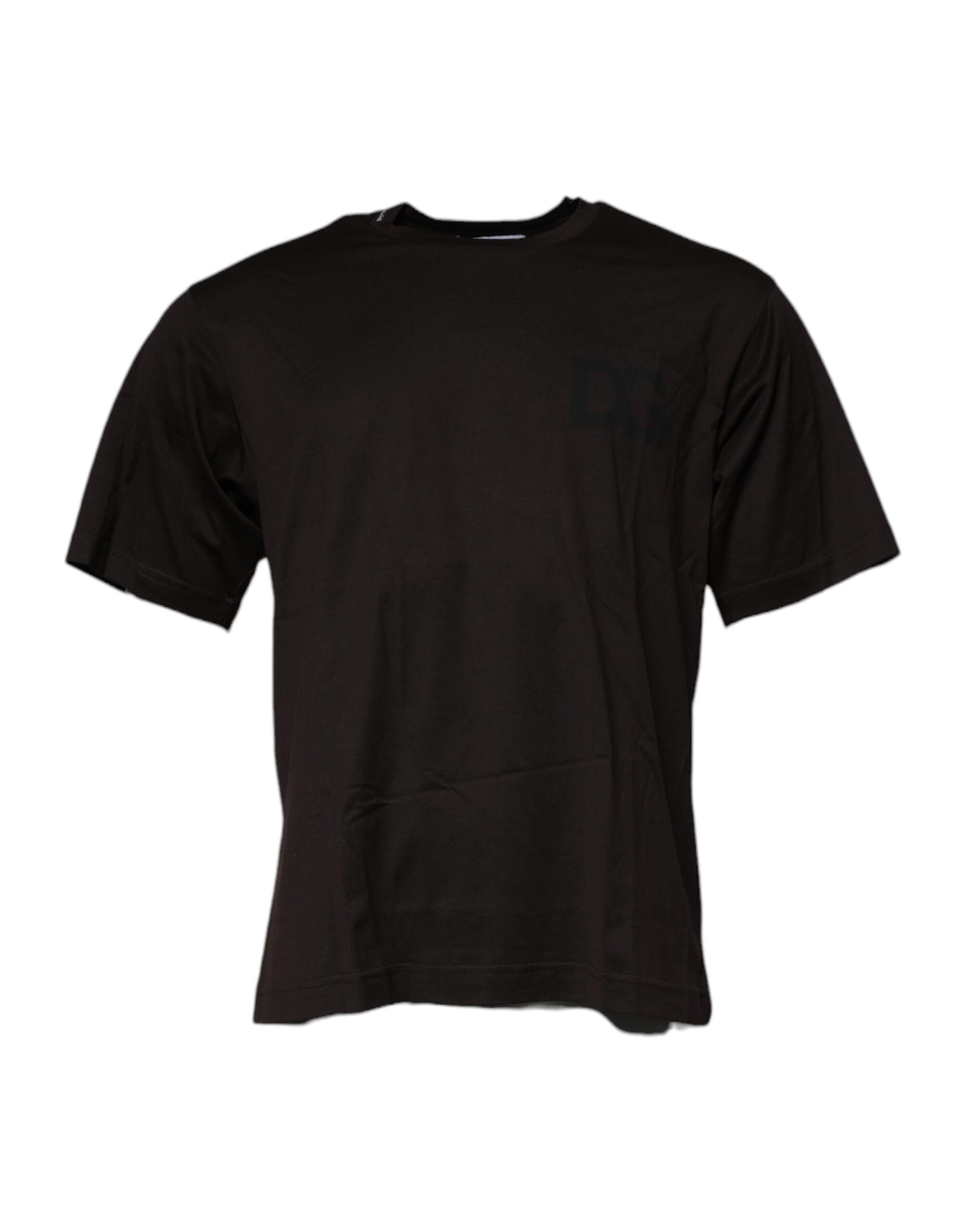 Dolce & Gabbana Dark Brown Logo Cotton Crew Neck T-shirt – IT48 | M par Dolce & Gabbana | Disponible sur Sandy Store ByNet