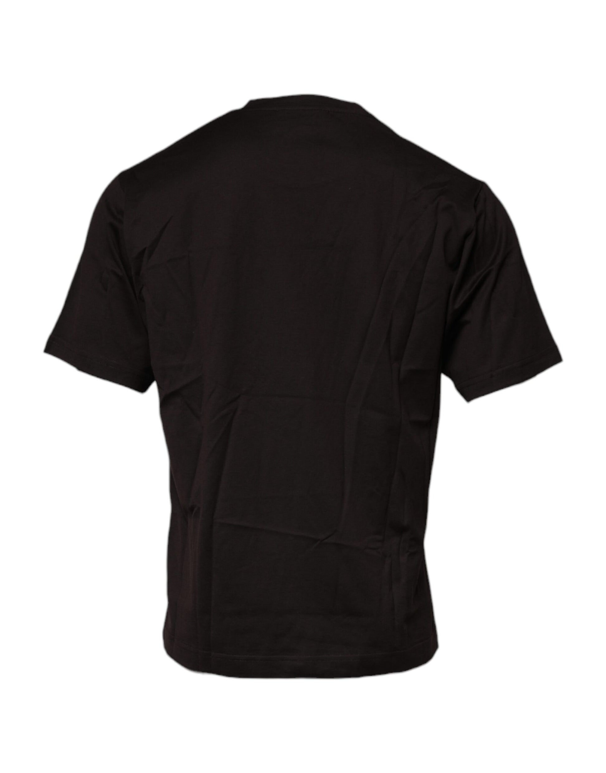 Dolce & Gabbana Dark Brown Logo Cotton Crew Neck T-shirt – IT48 | M par Dolce & Gabbana | Disponible sur Sandy Store ByNet