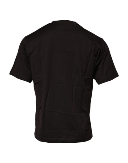 Dolce & Gabbana Dark Brown Logo Cotton Crew Neck T-shirt – IT48 | M par Dolce & Gabbana | Disponible sur Sandy Store ByNet