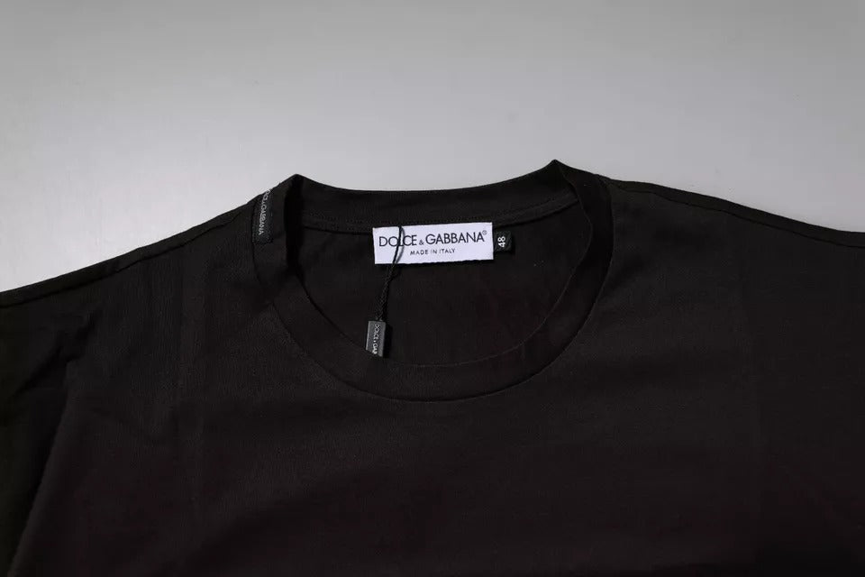 Dolce & Gabbana Dark Brown Logo Cotton Crew Neck T-shirt – IT48 | M par Dolce & Gabbana | Disponible sur Sandy Store ByNet