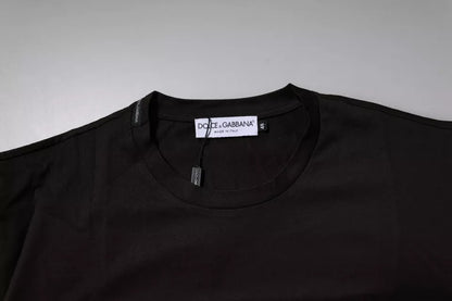 Dolce & Gabbana Dark Brown Logo Cotton Crew Neck T-shirt – IT48 | M par Dolce & Gabbana | Disponible sur Sandy Store ByNet