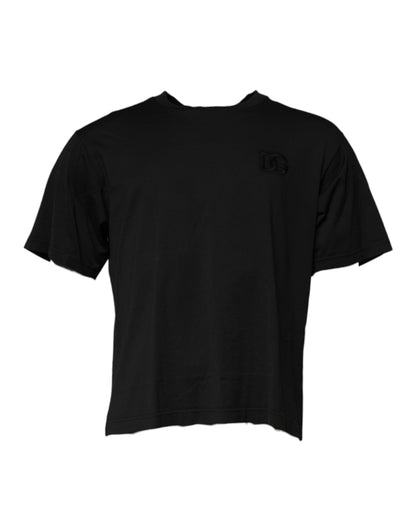 Dolce & Gabbana Black DG Logo Cotton Crew Neck T-shirt – IT44 | XS par Dolce & Gabbana | Disponible sur Sandy Store ByNet