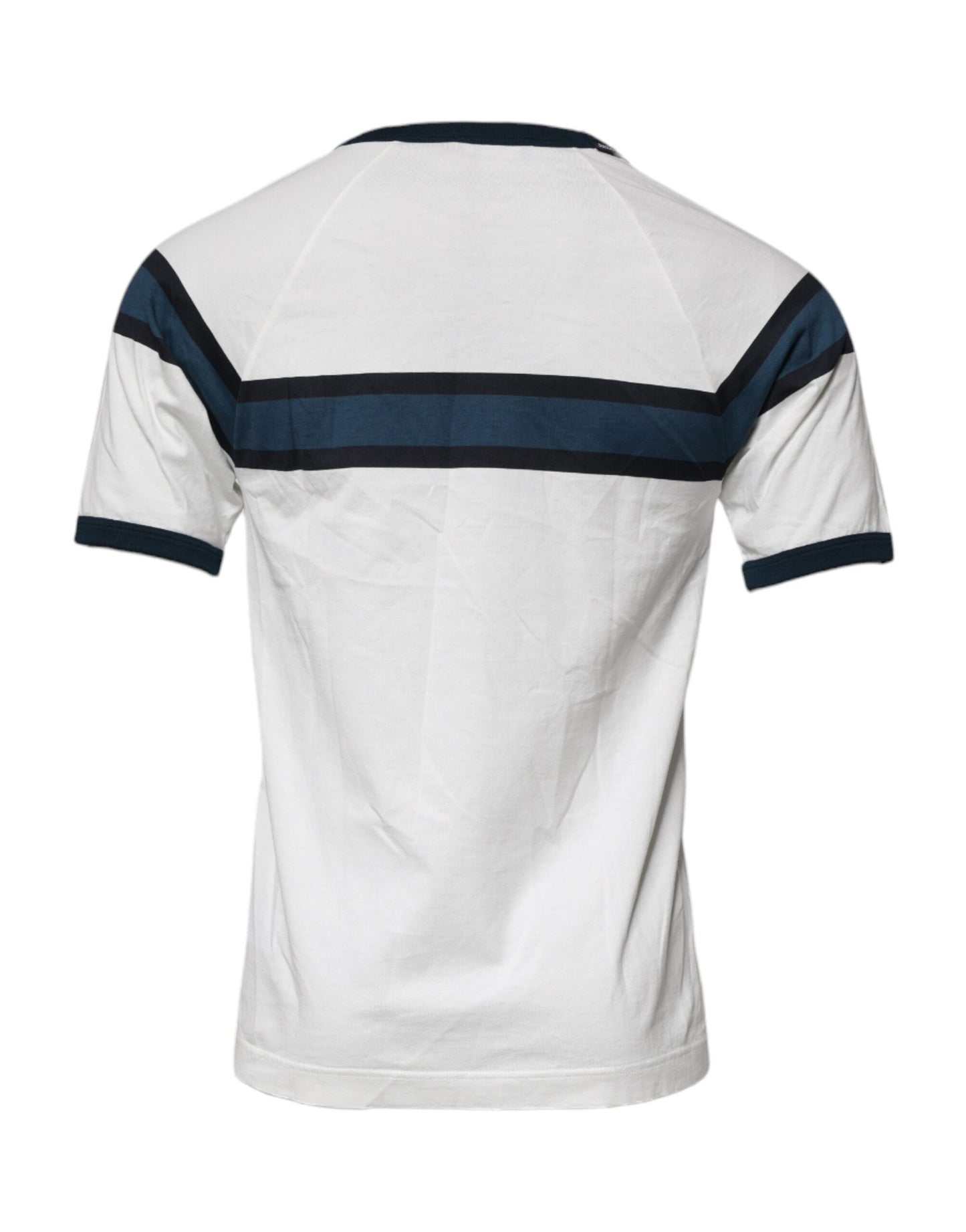 Dolce & Gabbana White Logo Print Cotton Men Crew Neck T-shirt – IT46 | S par Dolce & Gabbana | Disponible sur Sandy Store ByNet