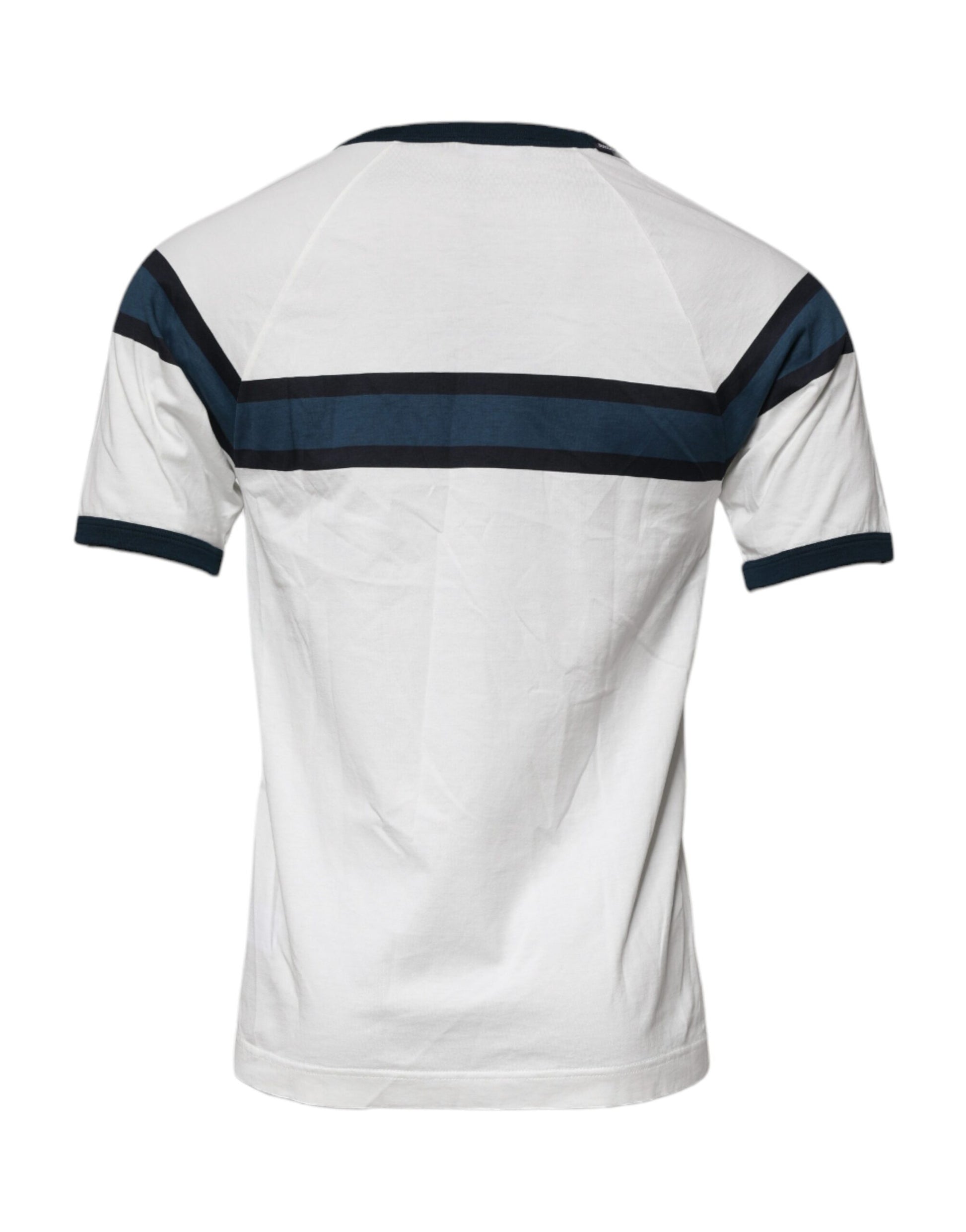Dolce & Gabbana White Logo Print Cotton Men Crew Neck T-shirt – IT46 | S par Dolce & Gabbana | Disponible sur Sandy Store ByNet