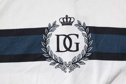 Dolce & Gabbana White Logo Print Cotton Men Crew Neck T-shirt – IT46 | S par Dolce & Gabbana | Disponible sur Sandy Store ByNet