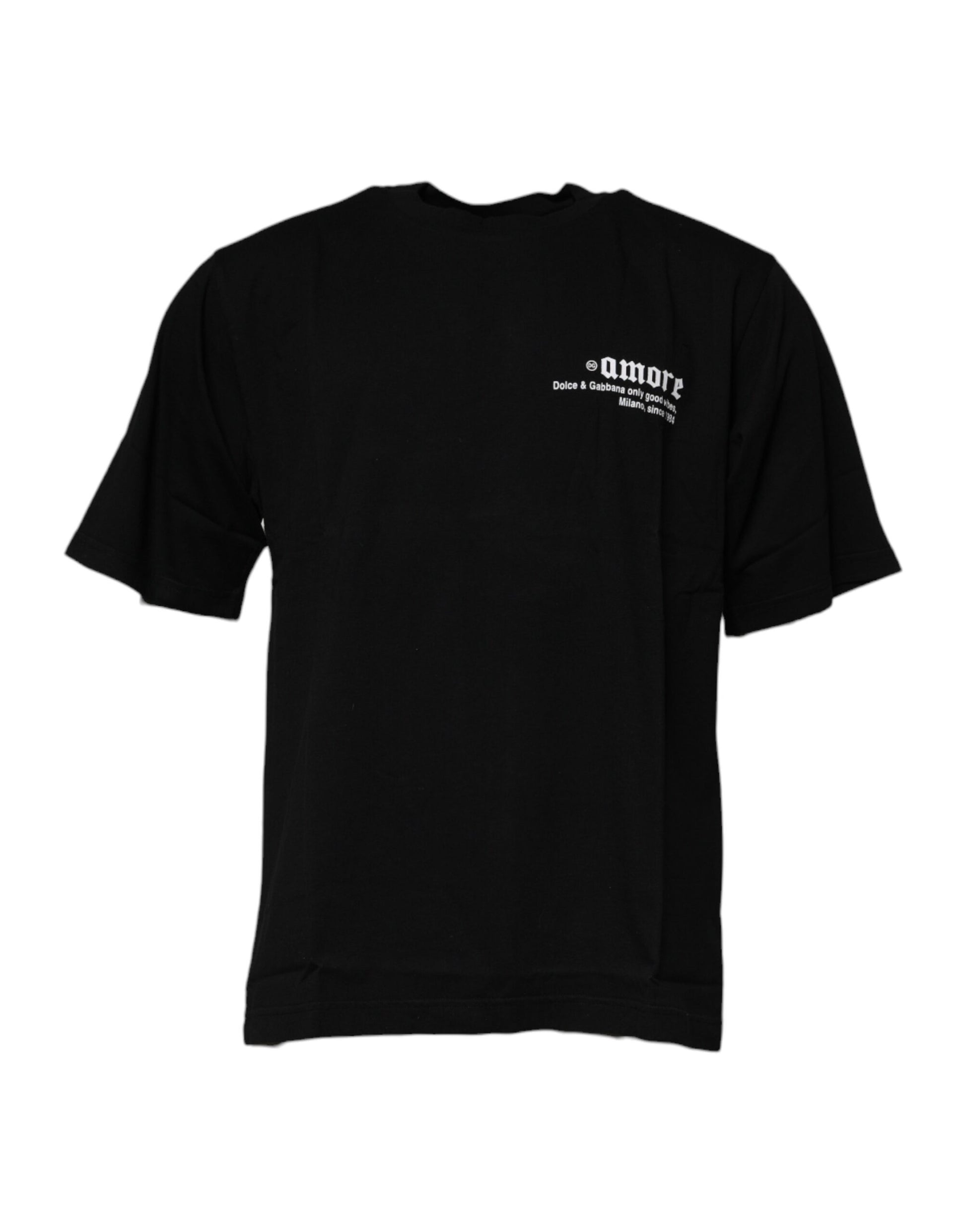 Dolce & Gabbana Black Amore Leopard Cotton Crew Neck T-shirt – IT44 | XS par Dolce & Gabbana | Disponible sur Sandy Store ByNet