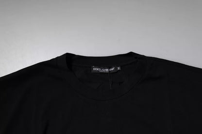 Dolce & Gabbana Black Amore Leopard Cotton Crew Neck T-shirt – IT44 | XS par Dolce & Gabbana | Disponible sur Sandy Store ByNet