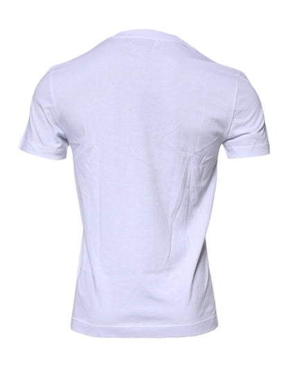 Dolce & Gabbana White Logo Plaque Cotton Crew Neck T-shirt – IT44 | XS par Dolce & Gabbana | Disponible sur Sandy Store ByNet