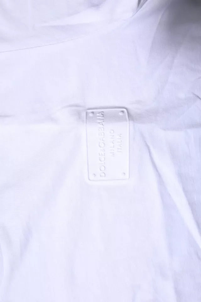 Dolce & Gabbana White Logo Plaque Cotton Crew Neck T-shirt – IT44 | XS par Dolce & Gabbana | Disponible sur Sandy Store ByNet