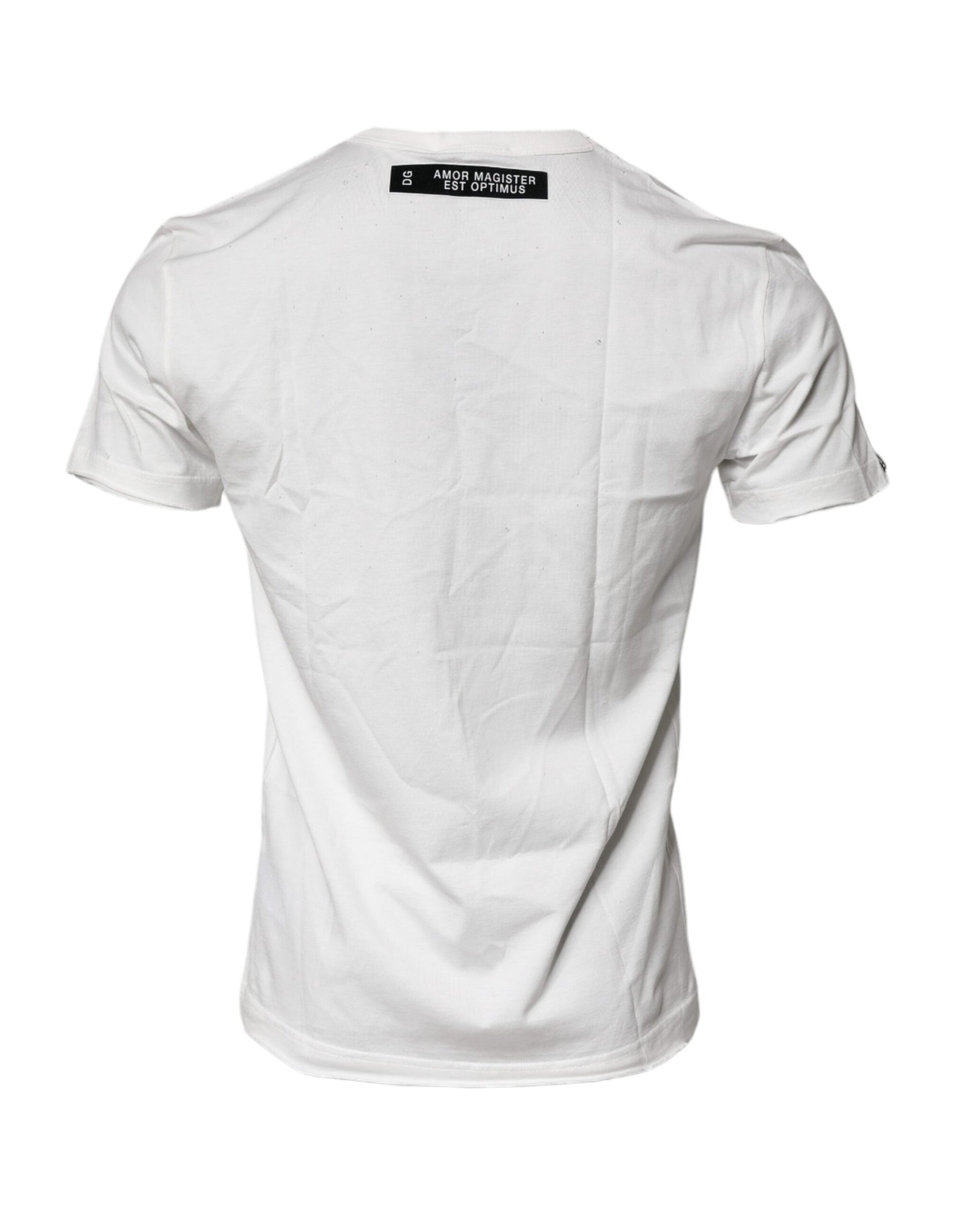 Dolce & Gabbana White Graphic Print Cotton Crew Neck T-shirt – IT46 | S par Dolce & Gabbana | Disponible sur Sandy Store ByNet