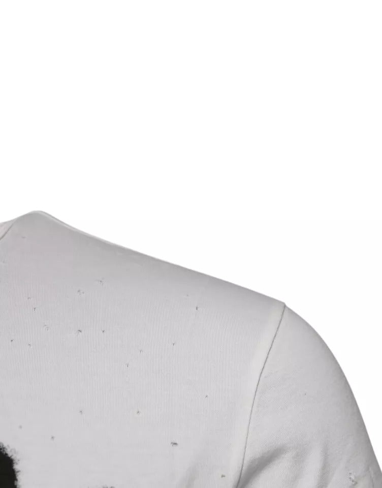 Dolce & Gabbana White Graphic Print Cotton Crew Neck T-shirt – IT46 | S par Dolce & Gabbana | Disponible sur Sandy Store ByNet