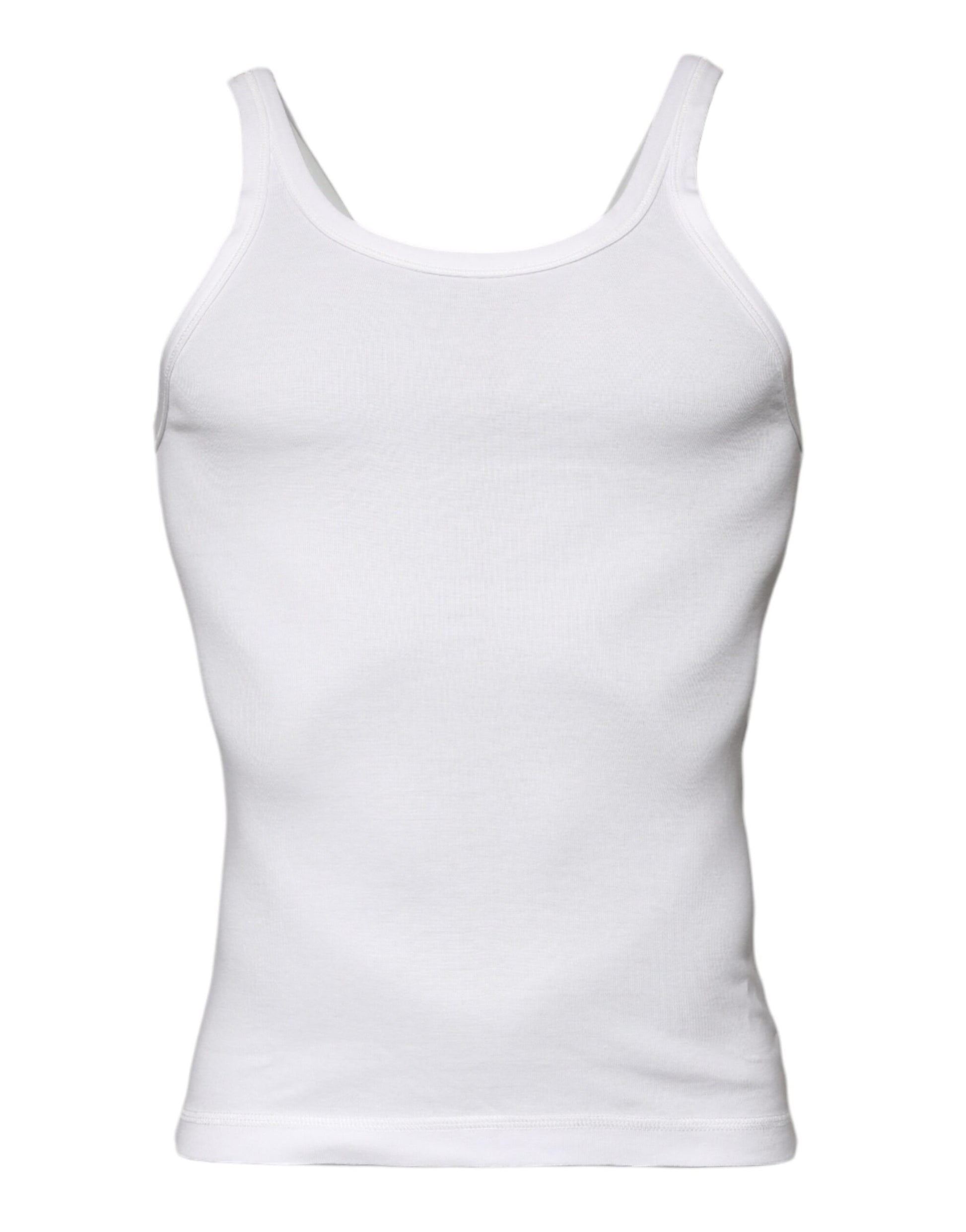 Dolce & Gabbana Ivory Cotton Sleeveless Round Neck Tank T-shirt – IT44 | XS par Dolce & Gabbana | Disponible sur Sandy Store ByNet