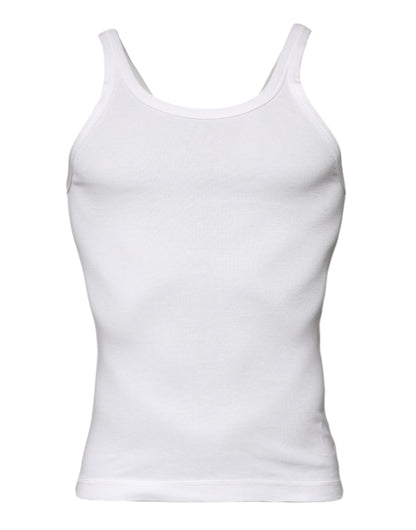 Dolce & Gabbana Ivory Cotton Sleeveless Round Neck Tank T-shirt – IT44 | XS par Dolce & Gabbana | Disponible sur Sandy Store ByNet