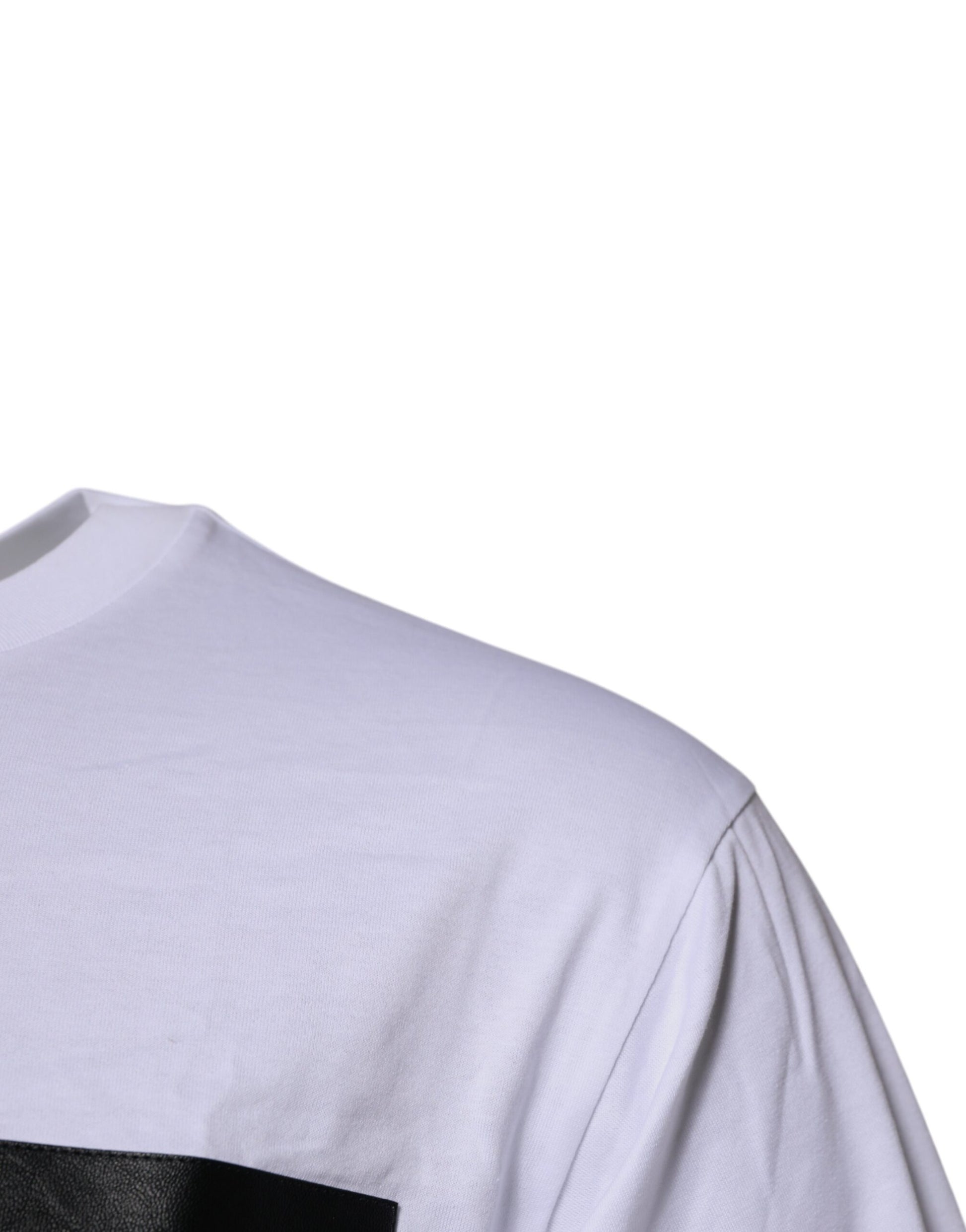 Dolce & Gabbana White Logo Patch Cotton Crew Neck T-shirt – IT44 | XS par Dolce & Gabbana | Disponible sur Sandy Store ByNet