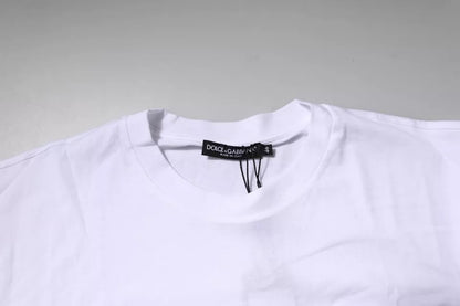 Dolce & Gabbana White Logo Patch Cotton Crew Neck T-shirt – IT44 | XS par Dolce & Gabbana | Disponible sur Sandy Store ByNet