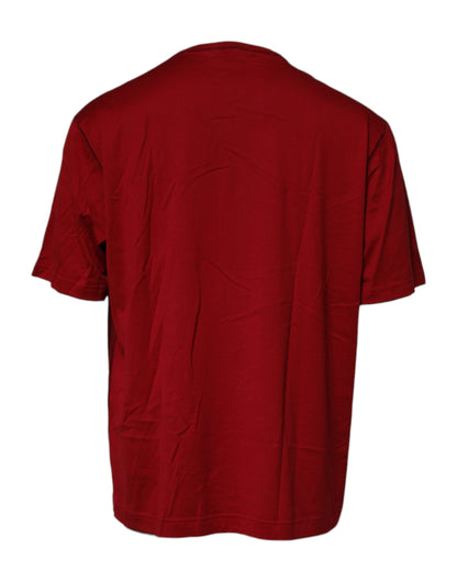 Dolce & Gabbana Red Logo Tape Cotton Crew Neck T-shirt – IT44 | XS par Dolce & Gabbana | Disponible sur Sandy Store ByNet