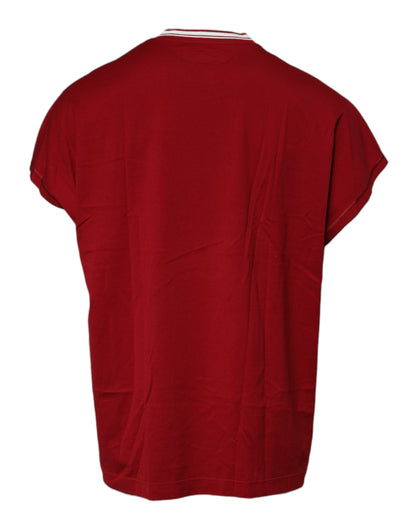 Dolce & Gabbana Red Logo Crown Cotton Crew Neck T-shirt – IT46 | S par Dolce & Gabbana | Disponible sur Sandy Store ByNet