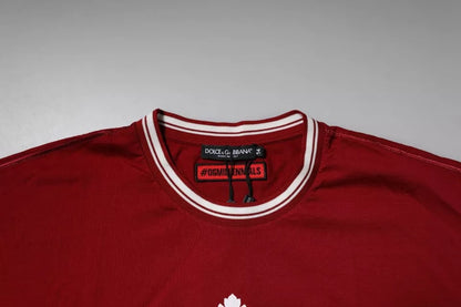 Dolce & Gabbana Red Logo Crown Cotton Crew Neck T-shirt – IT46 | S par Dolce & Gabbana | Disponible sur Sandy Store ByNet
