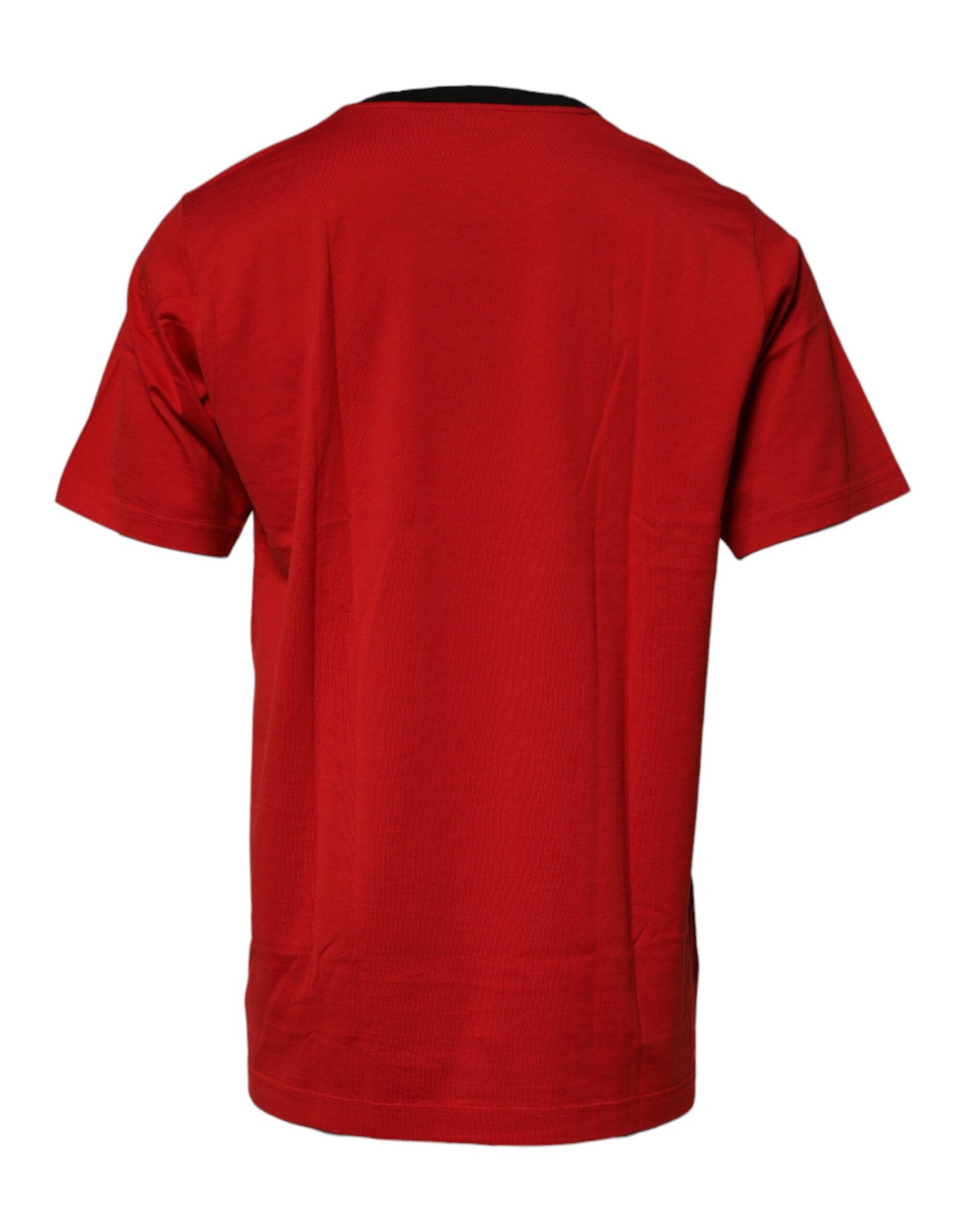 Camiseta de algodón con cuello redondo y corona con logotipo rojo de Dolce &amp; Gabbana