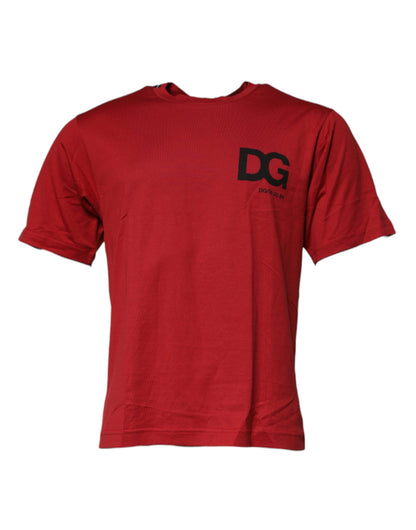 Dolce & Gabbana Red DG Logo Cotton Crew Neck T-shirt – IT46 | S par Dolce & Gabbana | Disponible sur Sandy Store ByNet