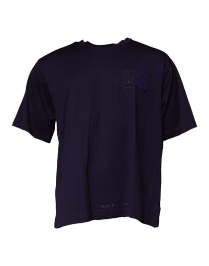 Dolce & Gabbana Navy Blue DG Logo Cotton Crew Neck T-shirt – IT44 | XS par Dolce & Gabbana | Disponible sur Sandy Store ByNet