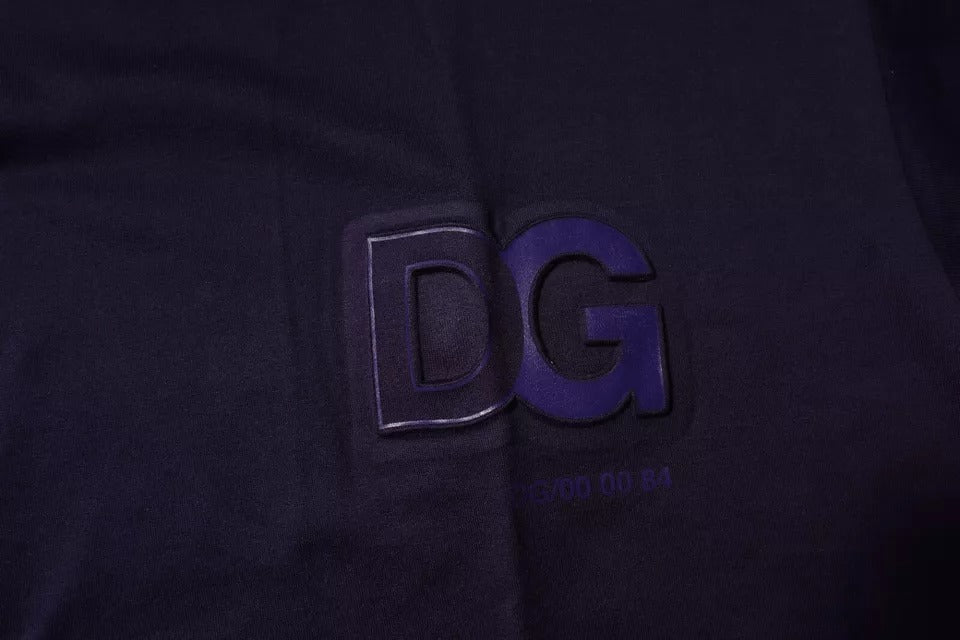 Dolce & Gabbana Navy Blue DG Logo Cotton Crew Neck T-shirt – IT44 | XS par Dolce & Gabbana | Disponible sur Sandy Store ByNet