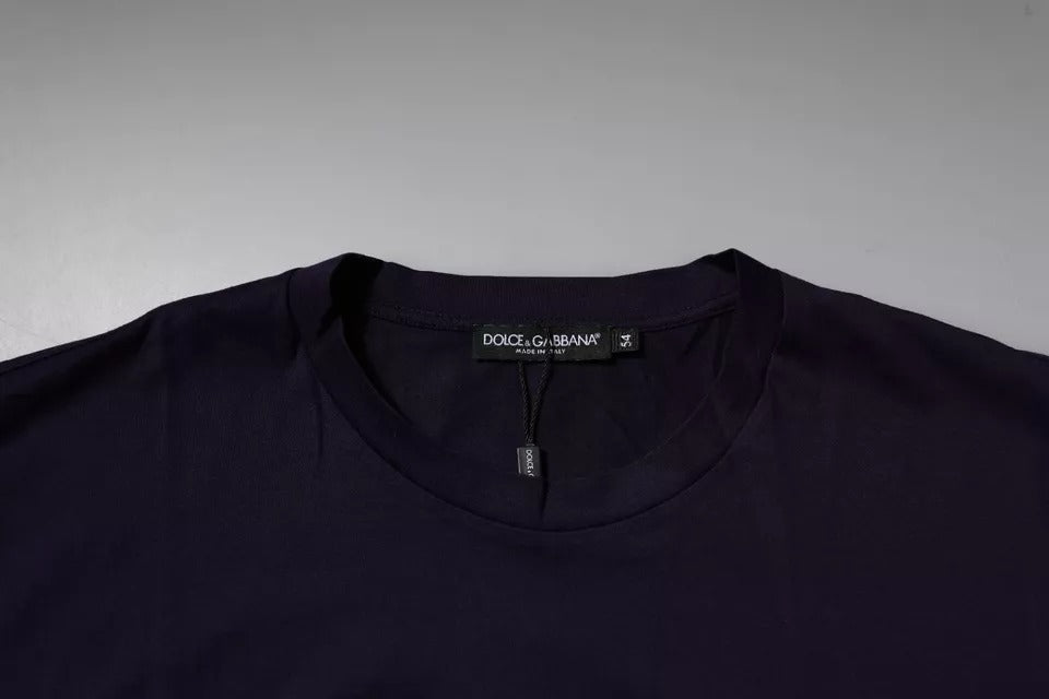 Dolce & Gabbana Navy Blue DG Logo Cotton Crew Neck T-shirt – IT44 | XS par Dolce & Gabbana | Disponible sur Sandy Store ByNet
