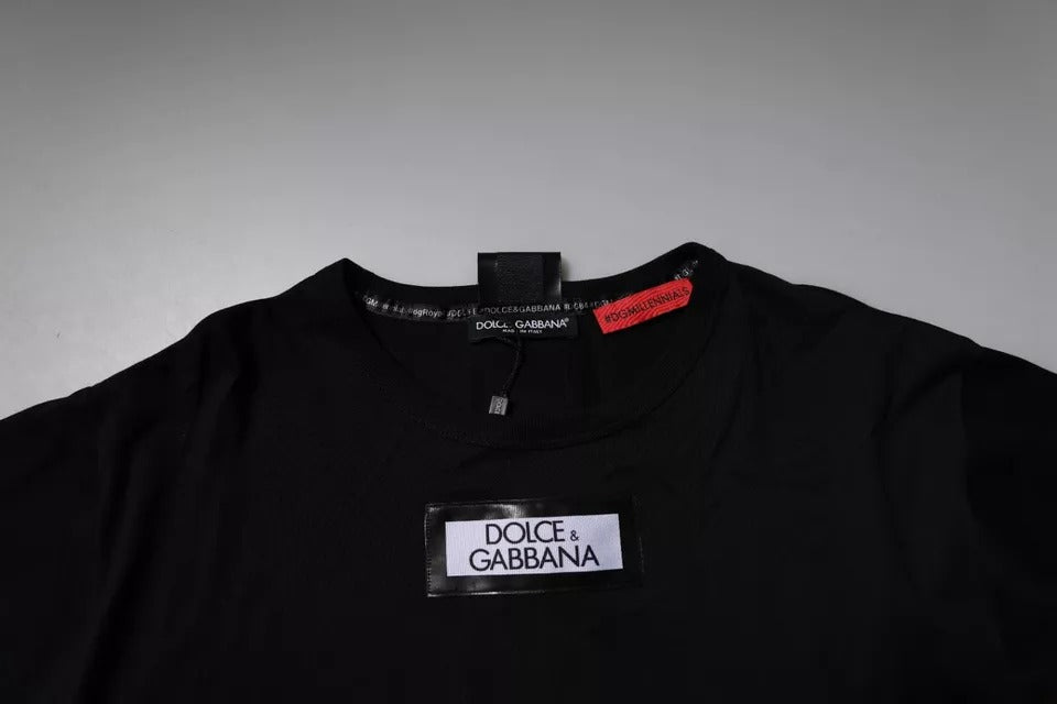Dolce & Gabbana Black DGMILLENNIALS Cotton Crew Neck T-shirt – IT44 | XS par Dolce & Gabbana | Disponible sur Sandy Store ByNet