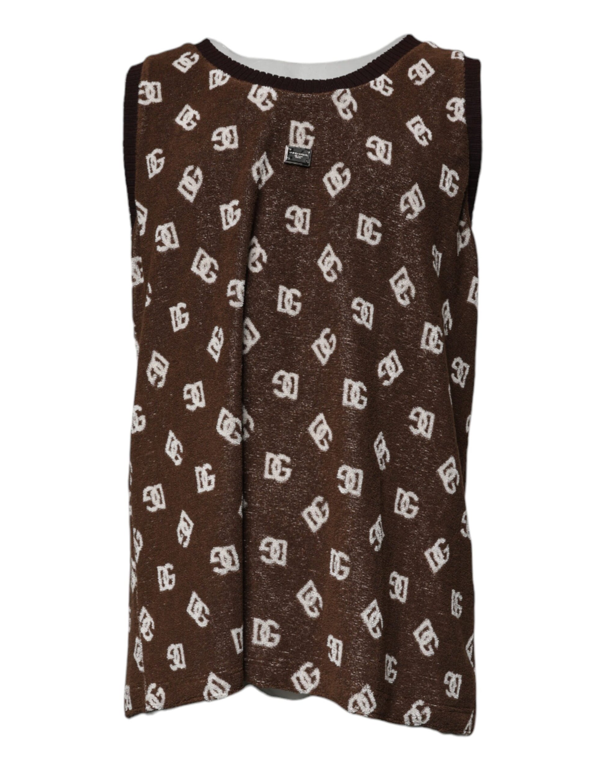 Dolce & Gabbana Brown Logo Monogram Cotton Crew Neck T-shirt – IT50 | L par Dolce & Gabbana | Disponible sur Sandy Store ByNet