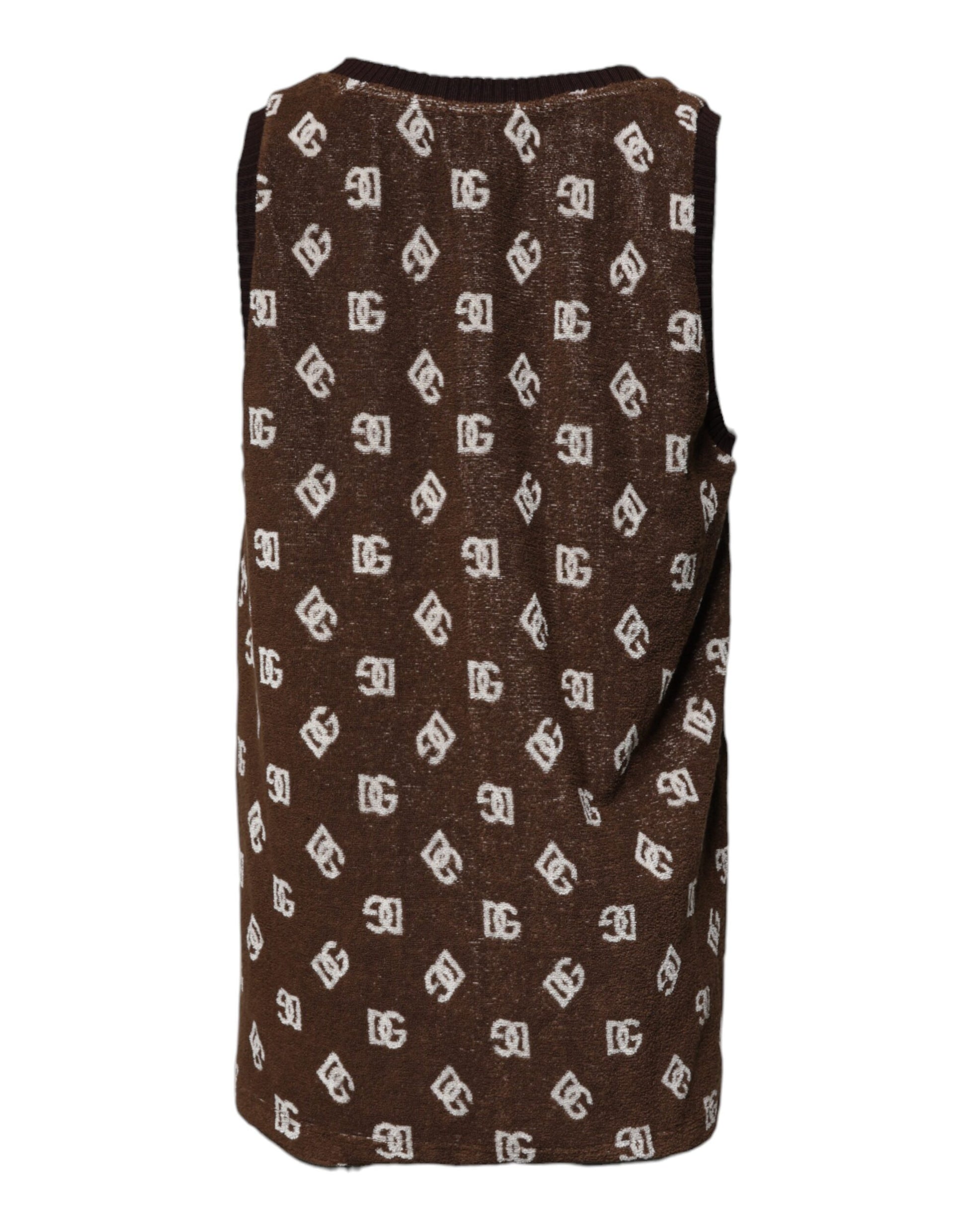 Dolce & Gabbana Brown Logo Monogram Cotton Crew Neck T-shirt – IT50 | L par Dolce & Gabbana | Disponible sur Sandy Store ByNet
