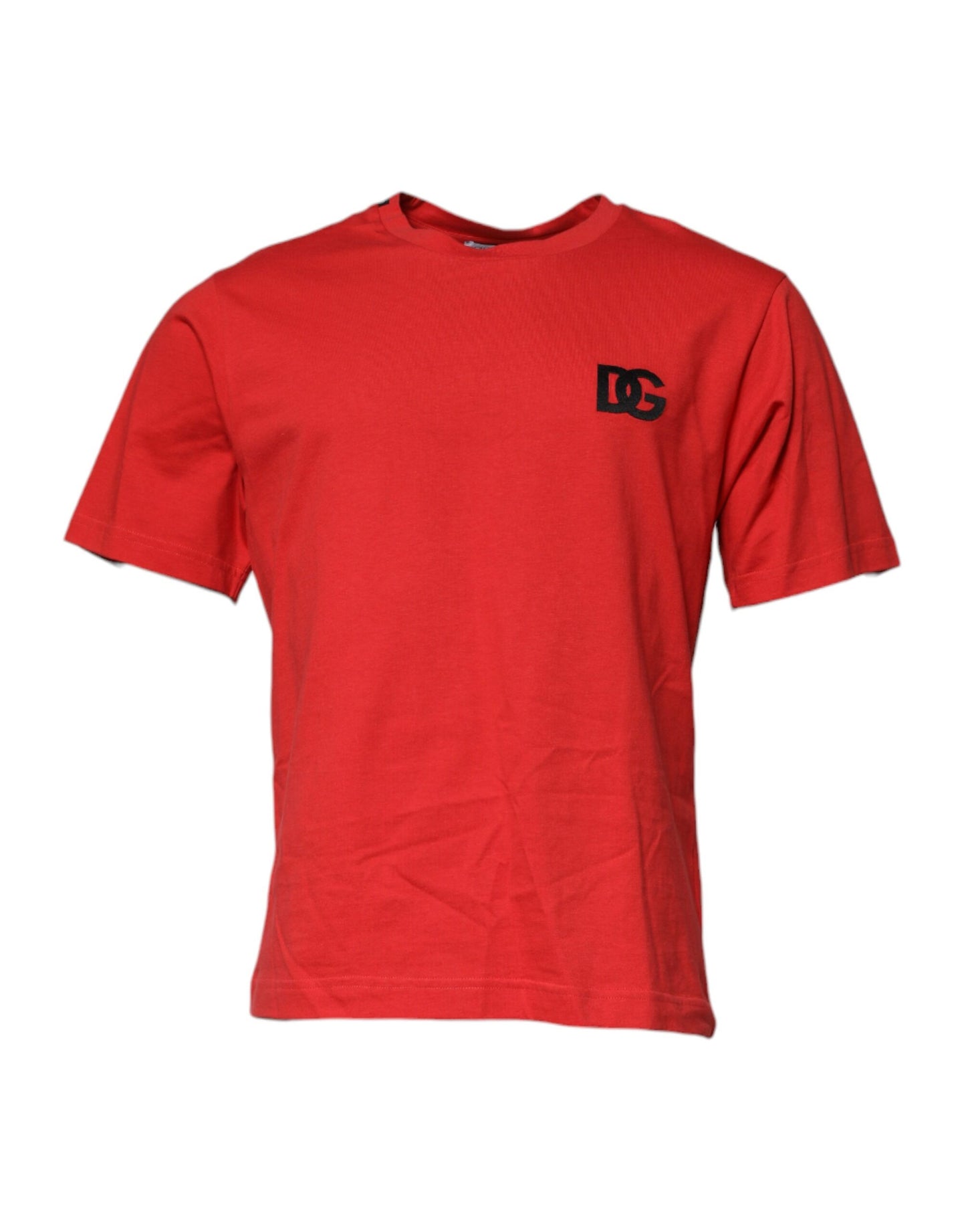 Dolce & Gabbana Red DG Logo Patch Cotton Crew Neck T-shirt – IT46 | S par Dolce & Gabbana | Disponible sur Sandy Store ByNet