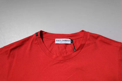 Dolce & Gabbana Red DG Logo Patch Cotton Crew Neck T-shirt – IT46 | S par Dolce & Gabbana | Disponible sur Sandy Store ByNet