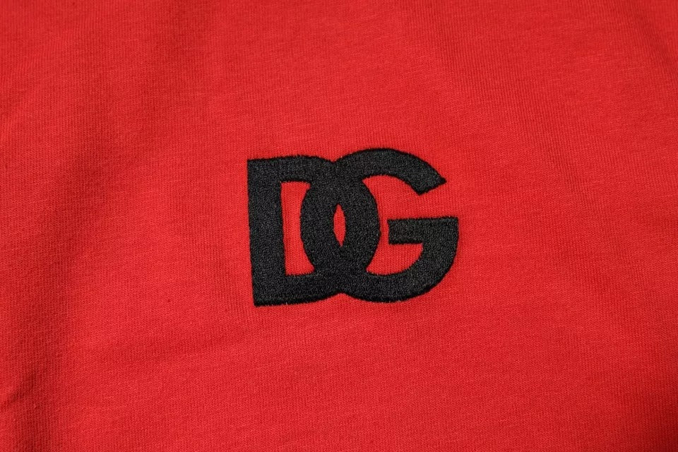 Dolce & Gabbana Red DG Logo Patch Cotton Crew Neck T-shirt – IT46 | S par Dolce & Gabbana | Disponible sur Sandy Store ByNet
