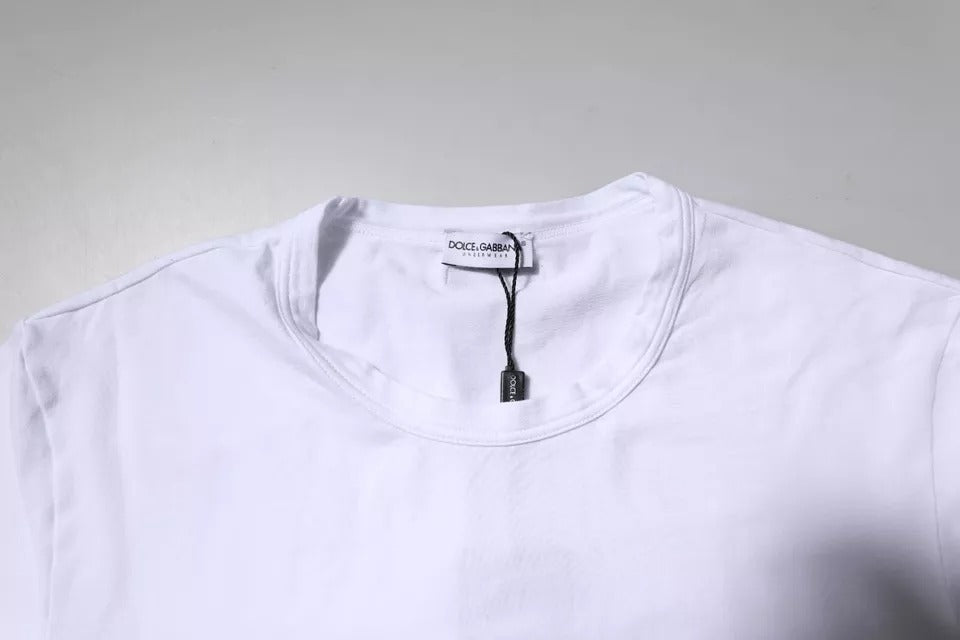 Dolce & Gabbana White Cotton Stretch Crewneck Underwear T-shirt – IT3 | XS par Dolce & Gabbana | Disponible sur Sandy Store ByNet