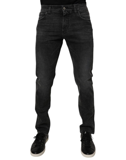 Dolce & Gabbana Black Cotton Stretch Skinny Men Denim Jeans – IT54 | XL par Dolce & Gabbana | Disponible sur Sandy Store ByNet