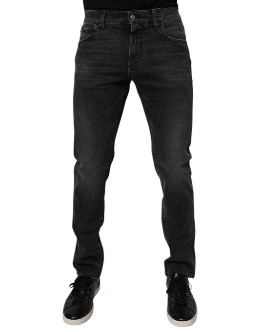 Dolce & Gabbana Black Cotton Stretch Skinny Men Denim Jeans – IT54 | XL par Dolce & Gabbana | Disponible sur Sandy Store ByNet