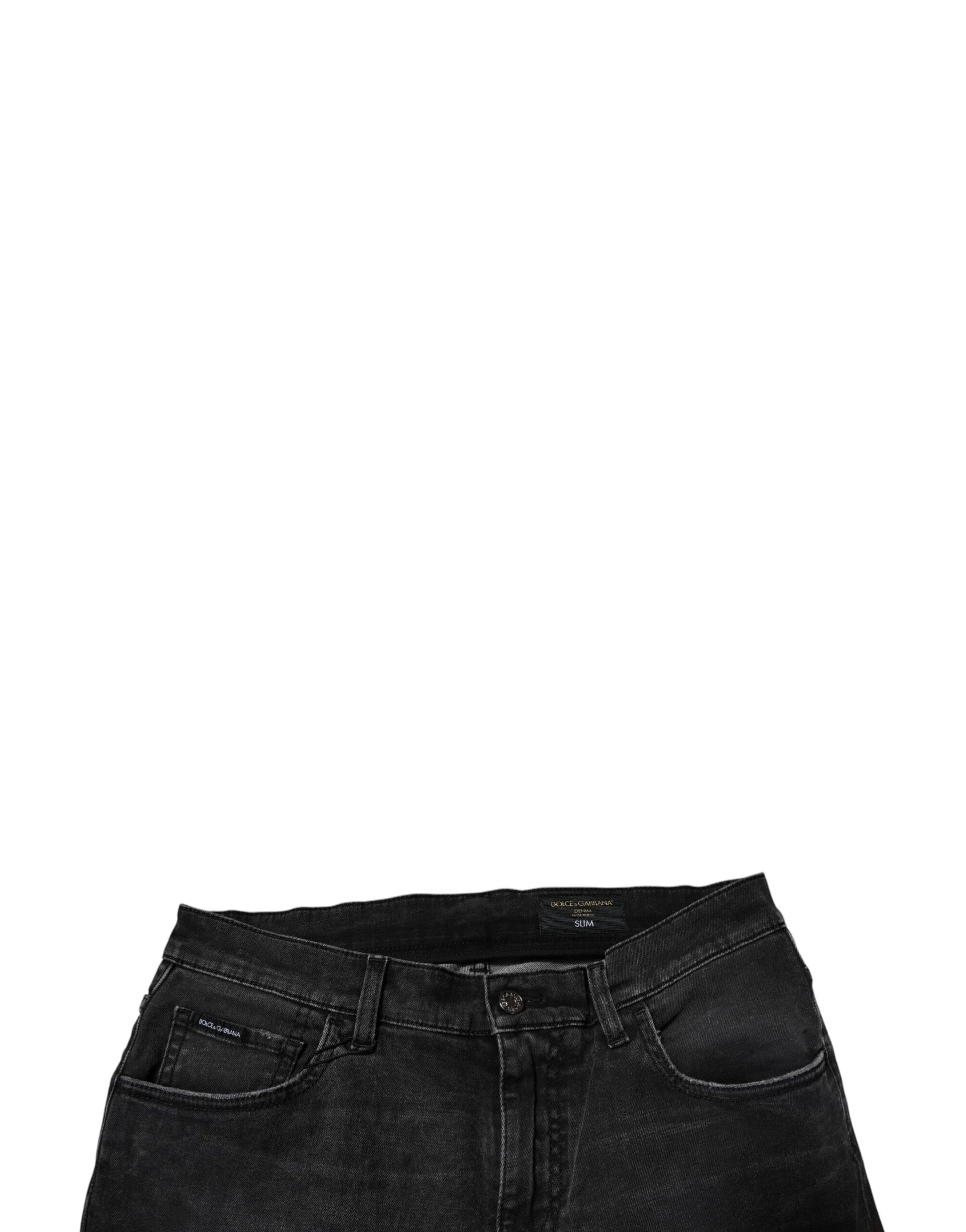 Dolce & Gabbana Black Cotton Stretch Skinny Men Denim Jeans – IT54 | XL par Dolce & Gabbana | Disponible sur Sandy Store ByNet