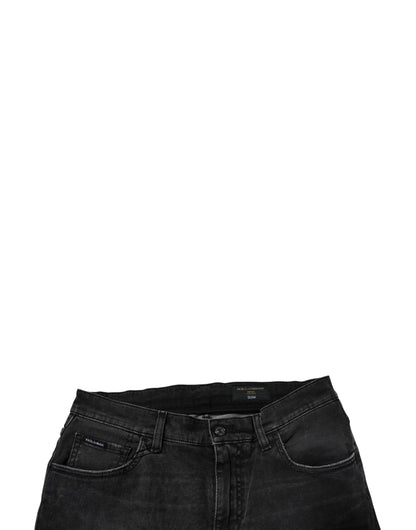 Dolce & Gabbana Black Cotton Stretch Skinny Men Denim Jeans – IT54 | XL par Dolce & Gabbana | Disponible sur Sandy Store ByNet