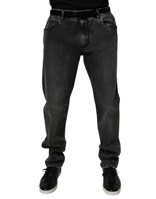 Dolce & Gabbana Black Cotton Stretch Skinny Men Denim Jeans – IT56 | XXL par Dolce & Gabbana | Disponible sur Sandy Store ByNet