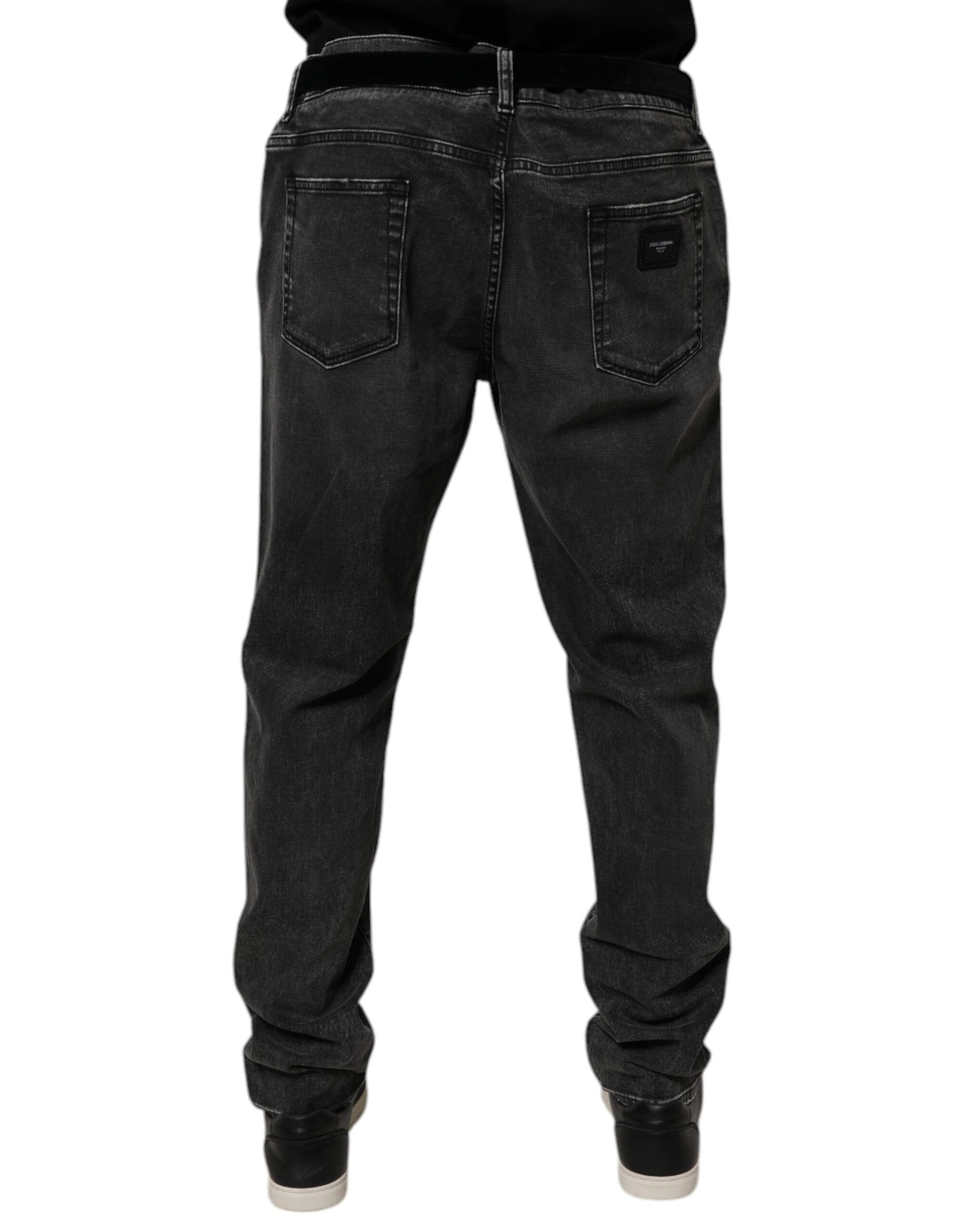 Dolce & Gabbana Black Cotton Stretch Skinny Men Denim Jeans – IT56 | XXL par Dolce & Gabbana | Disponible sur Sandy Store ByNet